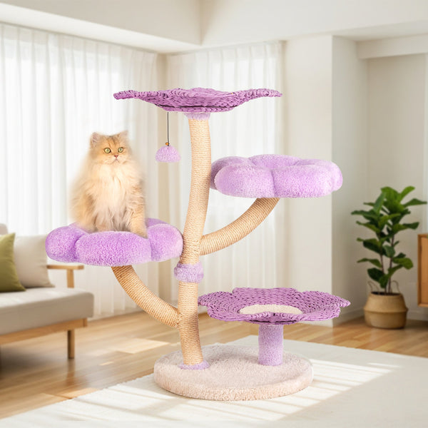 Happy & Polly Purple Woven Flower Cat Tree