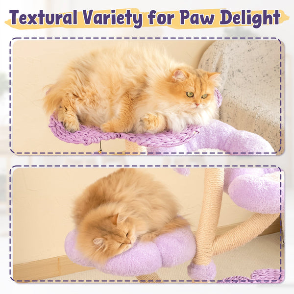 Happy & Polly Purple Woven Flower Cat Tree