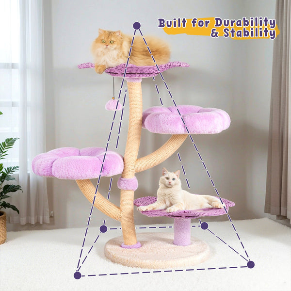 Happy & Polly Purple Woven Flower Cat Tree