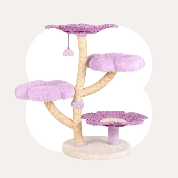 Happy & Polly Purple Woven Flower Cat Tree
