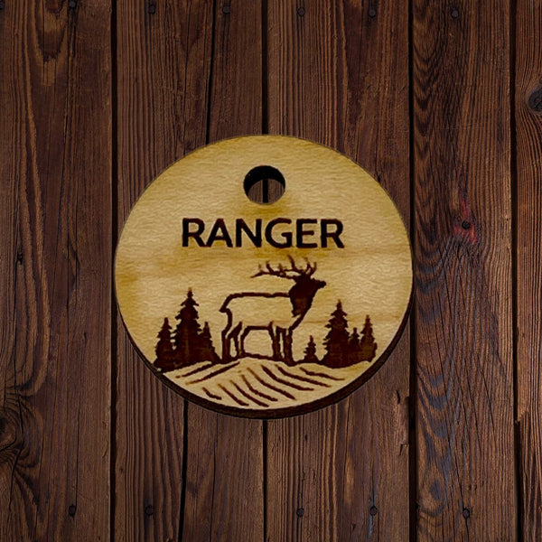 Rocky Mountain Dog Personalized Wooden Dog ID Tag