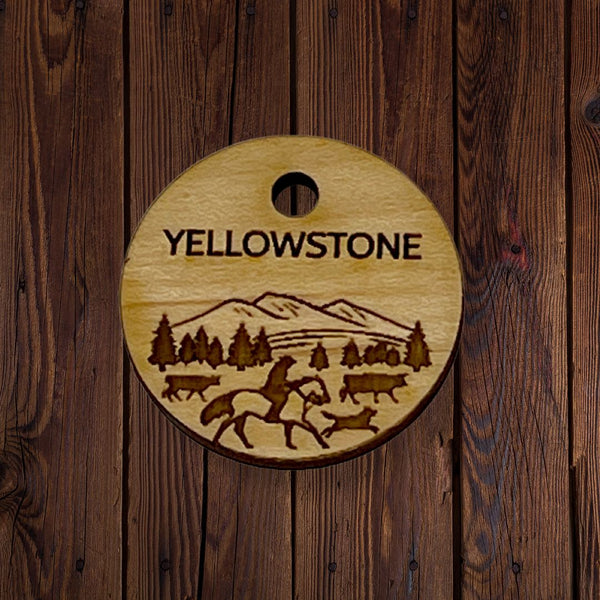 Rocky Mountain Dog Personalized Wooden Dog ID Tag