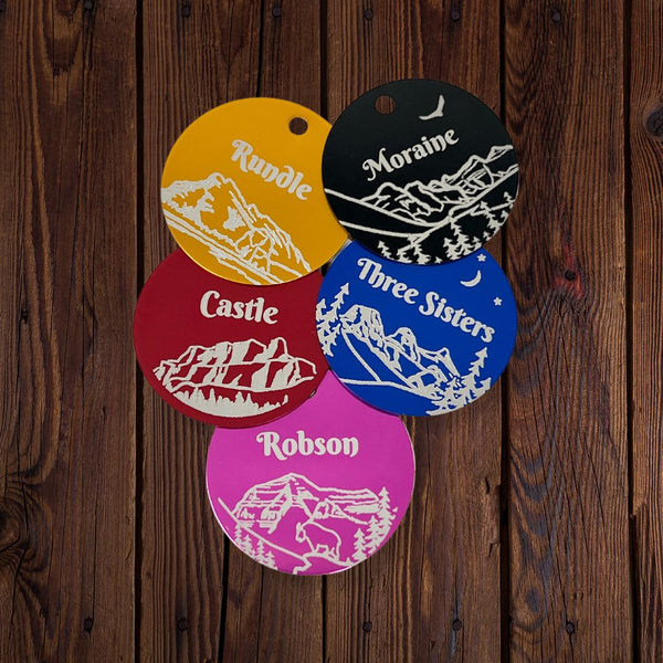 Rocky Mountain Dog Personalized Aluminum Dog ID Tag 1"