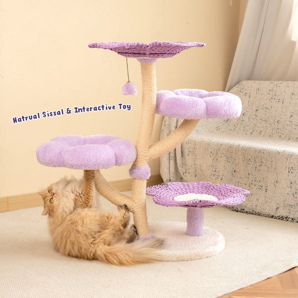 Happy & Polly Purple Woven Flower Cat Tree