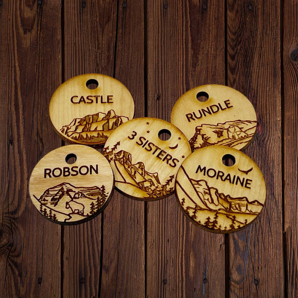 Rocky Mountain Dog Personalized Wooden Dog ID Tag