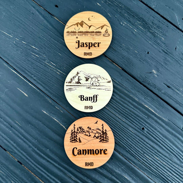 Rocky Mountain Dog Wood Magnets
