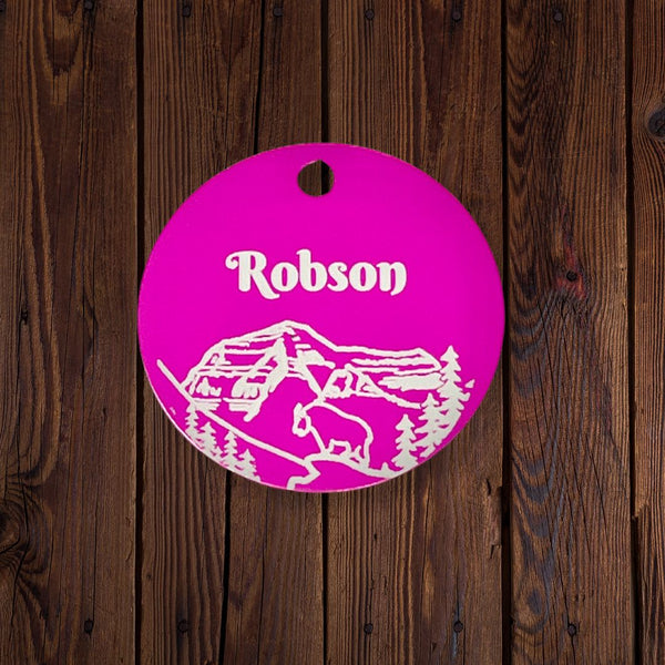 Rocky Mountain Dog Personalized Aluminum Dog ID Tag 1.5"