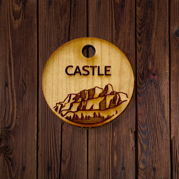 Rocky Mountain Dog Personalized Wooden Dog ID Tag