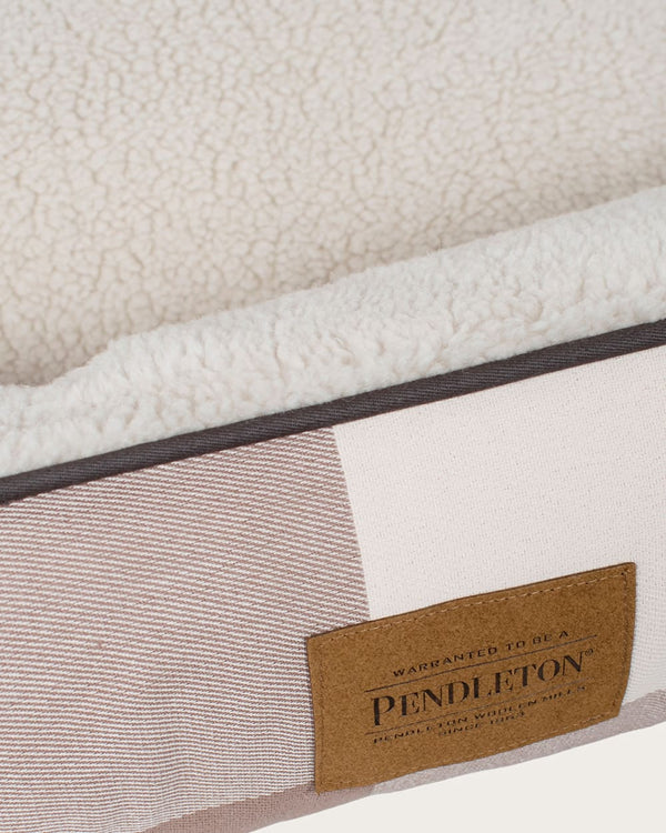 ALTERNATE VIEW OF BLOCK PLAID PET BED - KUDDLER IN TAN/BLACK image number 3