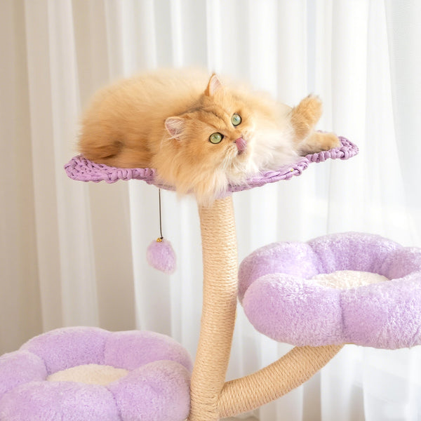Happy & Polly Purple Woven Flower Cat Tree