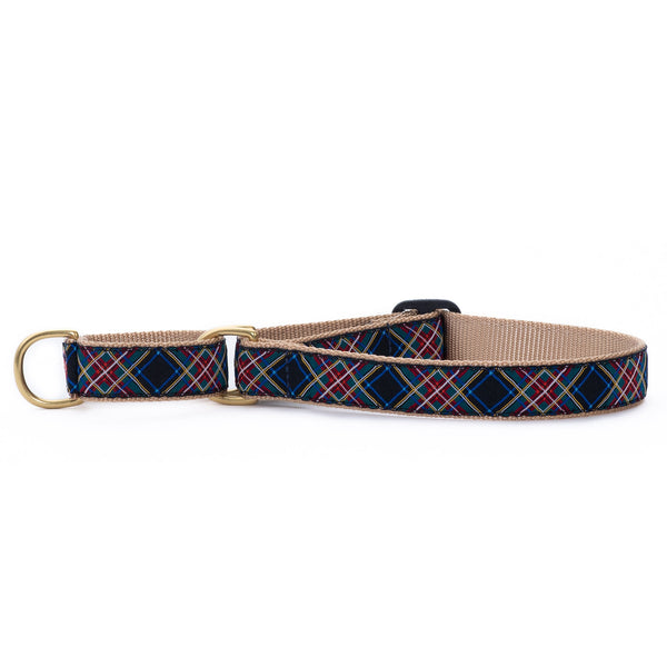 Up Country Black Tartan Martingale Dog Collar