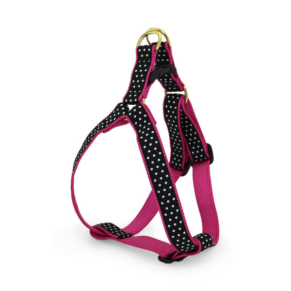 Up Country Black and White Dot Dog Harness