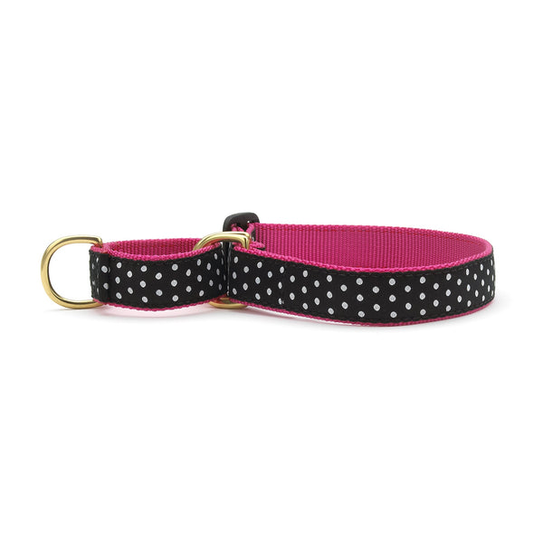 Up Country Black and White Dot Martingale Dog Collar