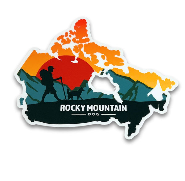 Rocky Mountain Dog Canada Map Sticker
