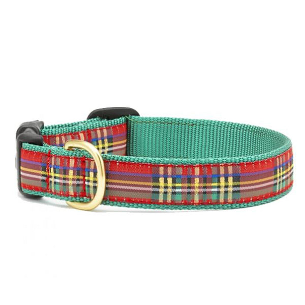 Up Country Christmas Sparkle Plaid Dog Collar