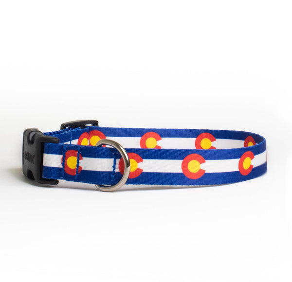 Up Country Colorado Flag Printed Dog Collar