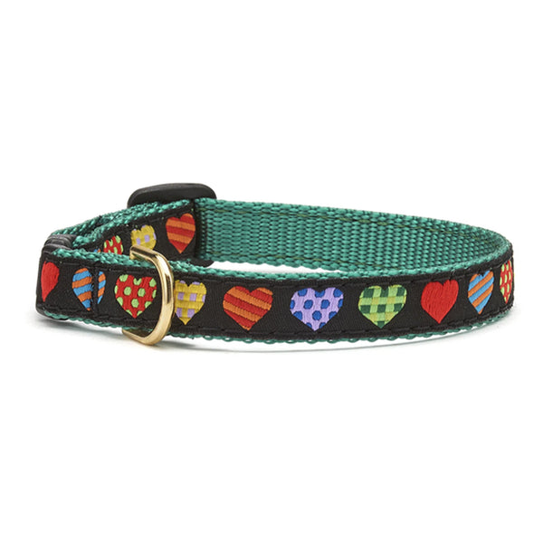 Up Country Colorful Hearts Small Breed Dog Collar