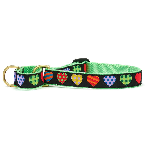 Up Country Colorful Hearts Martingale Dog Collar