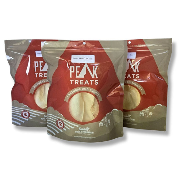 Rocky Mountain Dog Peak Trets - Jumbo Natural Cow Ears (3 pack)