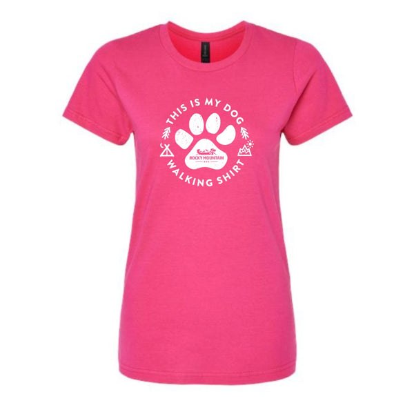 Rocky Mountain Dog Pink Women's Dog Walking T-Shirt