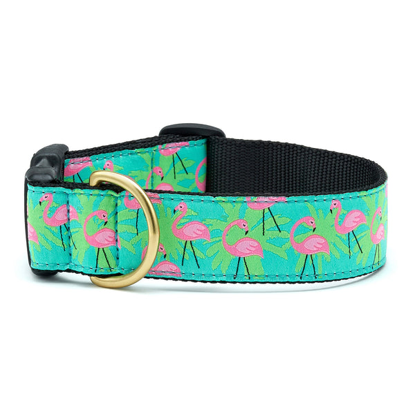 Up Country Flamingo Extra Wide Dog Collar 1.5"