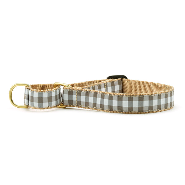 Up Country Gray Buffalo Check Martingale Dog Collar
