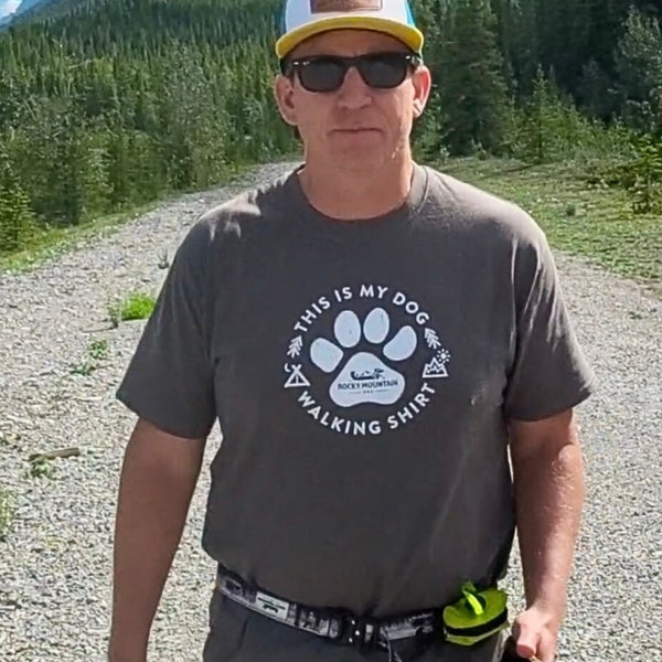 Rocky Mountain Dog Grey Men's Dog Walking T-Shirt