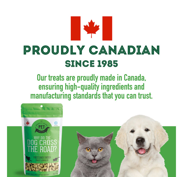 The Granville Island Pet Treatery Why Did The Dog Cross the Road? - Premium Freeze Dried Chicken Treats For Dogs & Cats (50g bag)