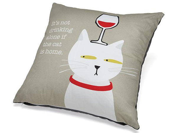 Up Country Pillow: It's Not Drinking if the Cat is Home