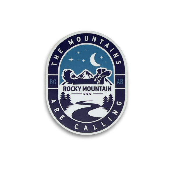 Rocky Mountain Dog The Mountains Are Calling Sticker