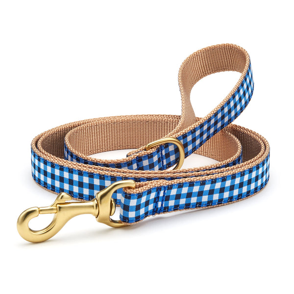 Up Country Navy Gingham Dog Lead