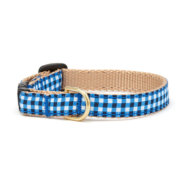 Up Country Navy Gingham Small Breed Dog Collar