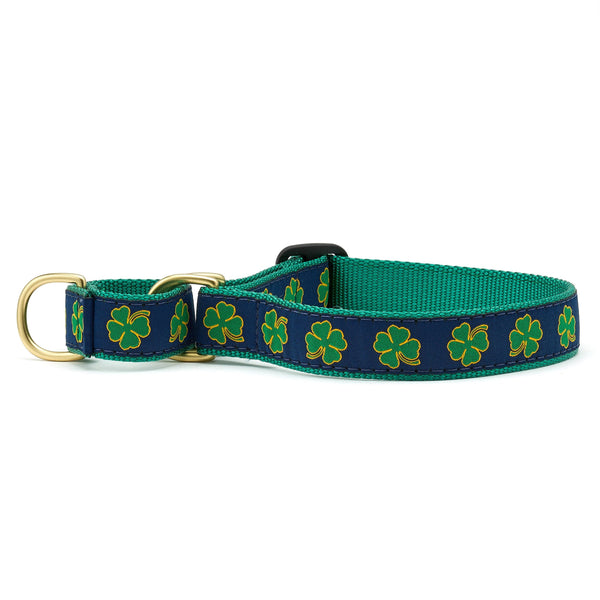 Up Country Navy Shamrock Martingale Dog Collar