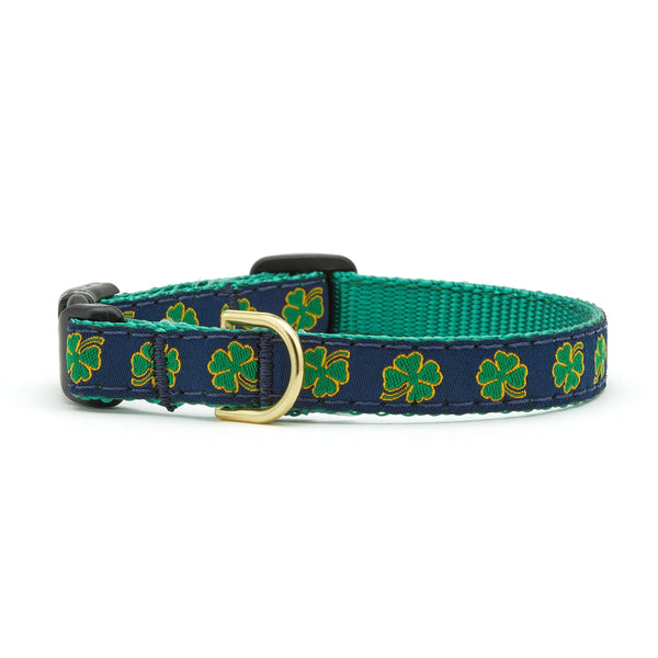 Up Country Navy Shamrock Small Breed Dog Collar