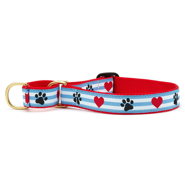 Up Country Pawprint Stripe Martingale Dog Collar