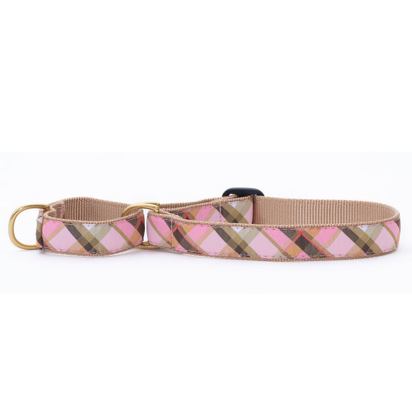 Up Country Pink Plaid Martingale Dog Collar