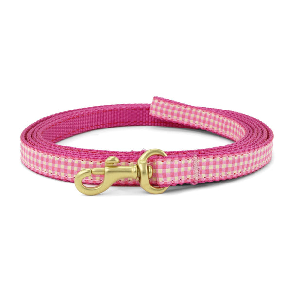 Up Country Pink Gingham Small Breed Dog Lead