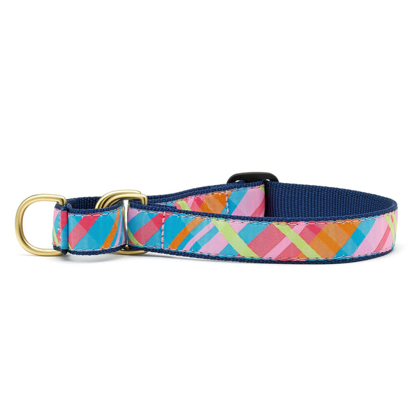 Up Country Pink Madras Martingale Dog Collar
