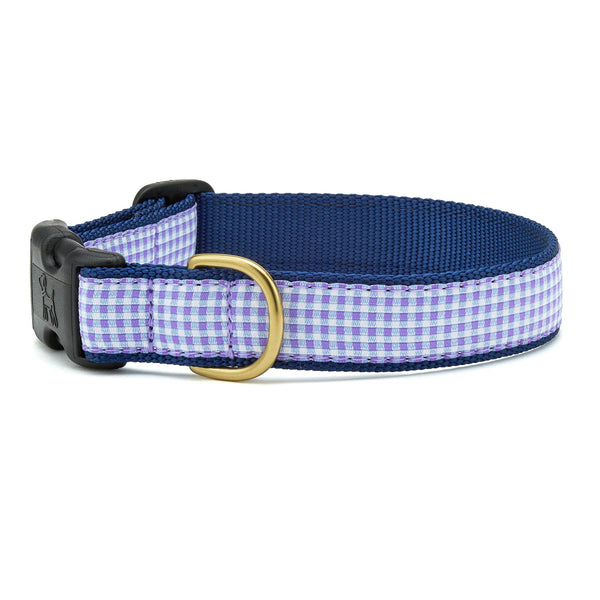 Up Country Purple Gingham Dog Collar
