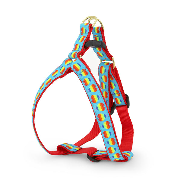 Up Country Rainbow Hearts Dog Harness