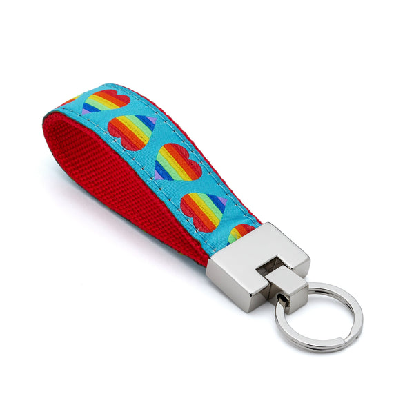 Up Country Rainbow Hearts Key Ring