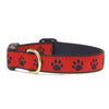 Up Country Red and Black Paw Dog Collar