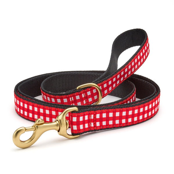 Up Country Red Gingham Dog Lead