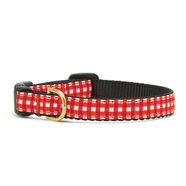 Up Country Red Gingham Small Breed Dog Collar