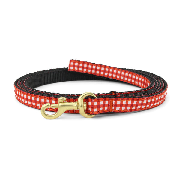 Up Country Red Gingham Small Breed Dog Lead
