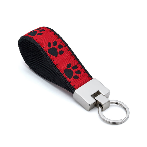 Up Country Red and Black Paw Key Ring