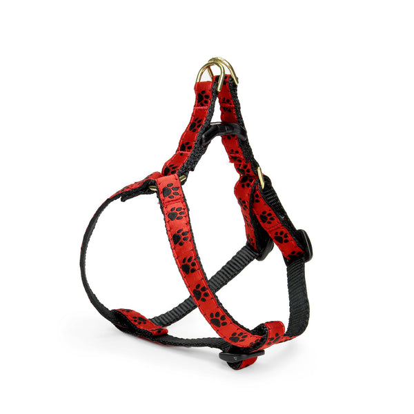 Up Country Red and Black Paw Small Breed Dog Harness