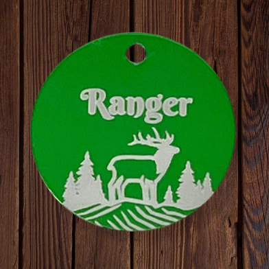 Rocky Mountain Dog Personalized Aluminum Dog ID Tag 1"