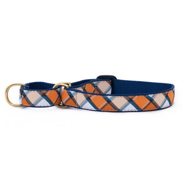 Up Country Terracotta Plaid Martingale Dog Collar
