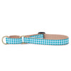 Up Country Turquoise Gingham Martingale Dog Collar